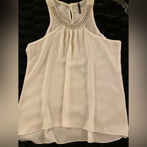 Soft ivory pearl/sequin embellished top (L)